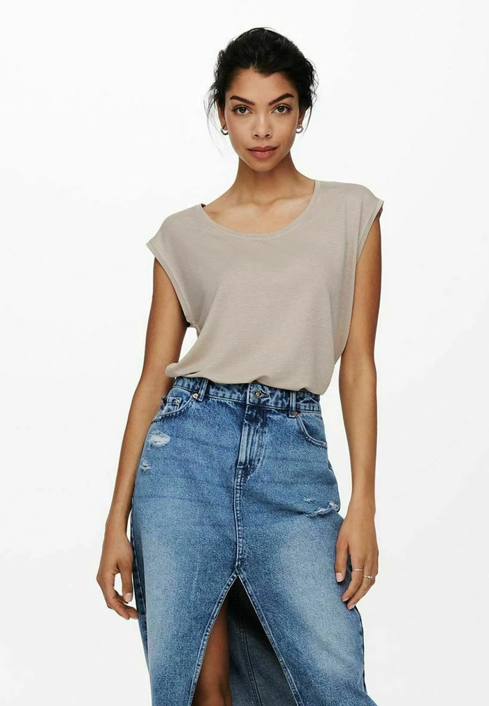 JDY LUREX - T-shirt Basique - Chateau Gray 3 JDY LUREX - T-shirt Basique - Chateau Gray