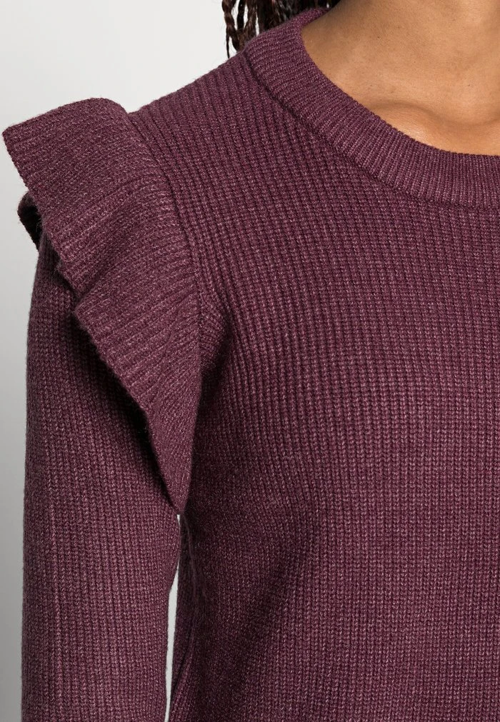 JDY WILLA FRILL DRESS - Robe Pull - Winetasting Detail Melange 7 JDY WILLA FRILL DRESS - Robe Pull - Winetasting Detail Melange – Image 5