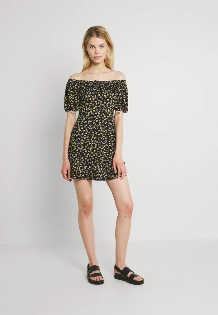 JDYGITTE SVAN OFF SHOULDER DRESS - Robe En Jersey - Black/yellow 3 JDYGITTE SVAN OFF SHOULDER DRESS - Robe En Jersey - Black/yellow