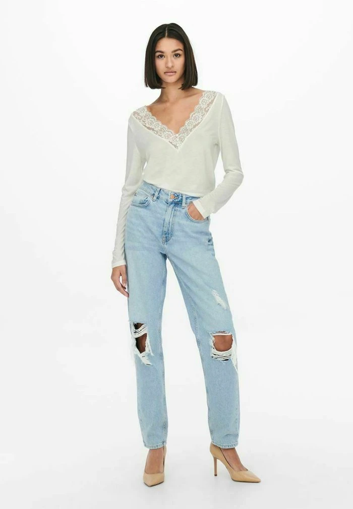 JDY T-shirt à Manches Longues - Cloud Dancer 4 JDY T-shirt à Manches Longues - Cloud Dancer – Image 2