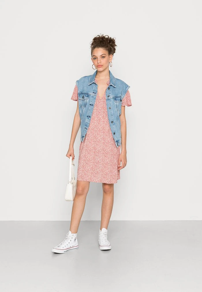 JDYSTARR LIFE V NECK DRESS - Robe De Jour - Etruscan Red/cloud Dancer 4 JDYSTARR LIFE V NECK DRESS - Robe De Jour - Etruscan Red/cloud Dancer – Image 2