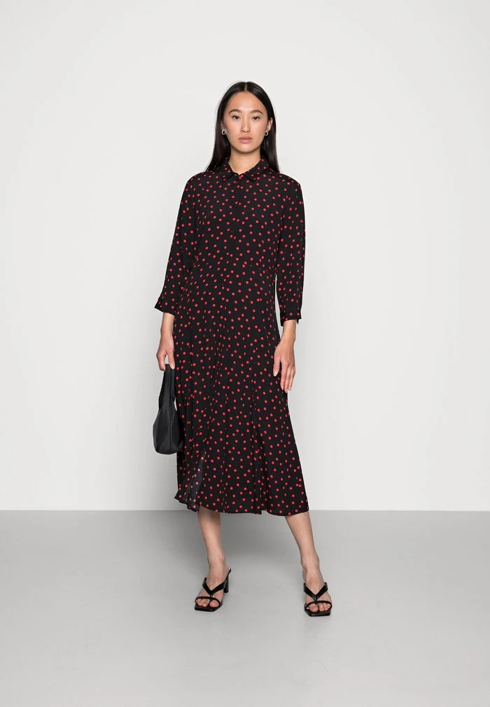 JDY MUNTE ABOVE CALF DRESS - Robe Chemise - Black High Risk Red Polka Dot 4 JDY MUNTE ABOVE CALF DRESS - Robe Chemise - Black High Risk Red Polka Dot – Image 2