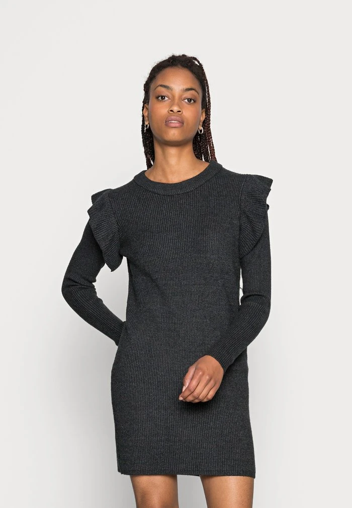 JDY WILLA FRILL DRESS - Robe Pull - Dark Grey Melange 3 JDY WILLA FRILL DRESS - Robe Pull - Dark Grey Melange