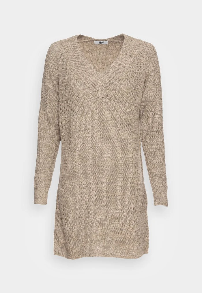 JDYWENDY V NECK DRESS - Robe Pull - Taupe 6 JDYWENDY V NECK DRESS - Robe Pull - Taupe – Image 4