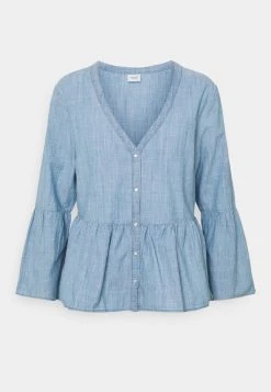 JDYDICTE CHAMBRAY - Blouse - Medium Blue Denim