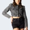 JDY PUFF SLEEVE - Veste En Jean - Dark Grey