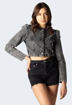 JDY PUFF SLEEVE - Veste En Jean - Dark Grey