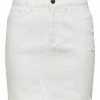 JDY JEANSROCK HIGH WAIST - Jupe En Jean - White