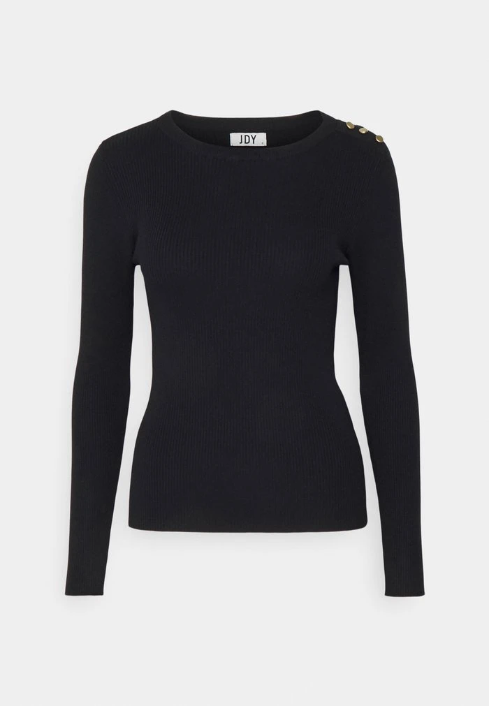 JDYPLUM O NECK BUTTON - Pullover - Black 7 JDYPLUM O NECK BUTTON - Pullover - Black – Image 5