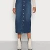 JDYNEWSANNA LIFE LONG SKIRT - Jupe En Jean - Dark Blue Denim