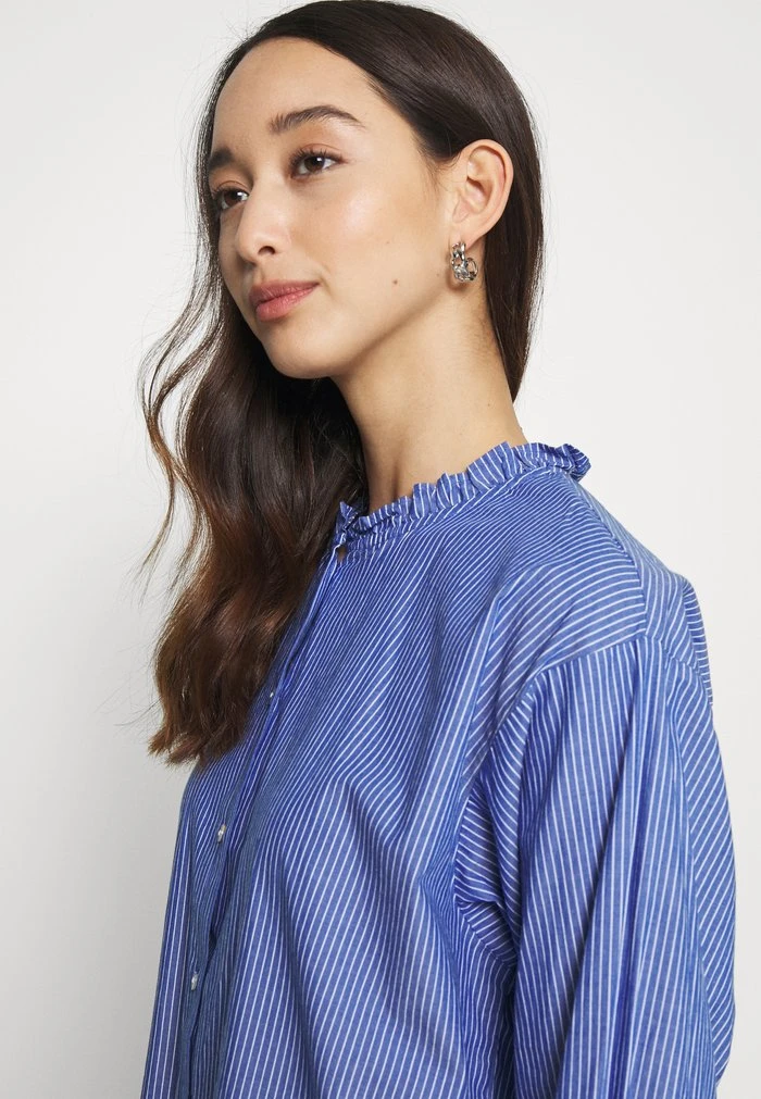 JDY BUBBLE LIFE FRILL LONG - Chemisier - Estate Blue/cloud Dancer 6 JDY BUBBLE LIFE FRILL LONG - Chemisier - Estate Blue/cloud Dancer – Image 4