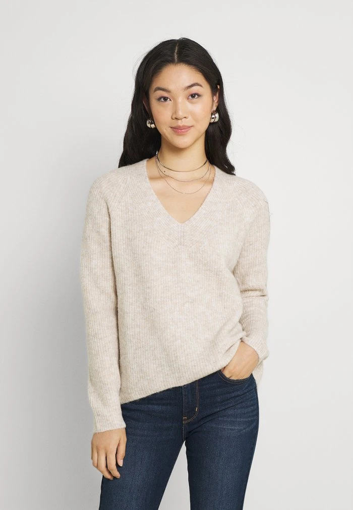 JDYANNE WIDE V NECK - Pullover - Pumice Stone 3 JDYANNE WIDE V NECK - Pullover - Pumice Stone