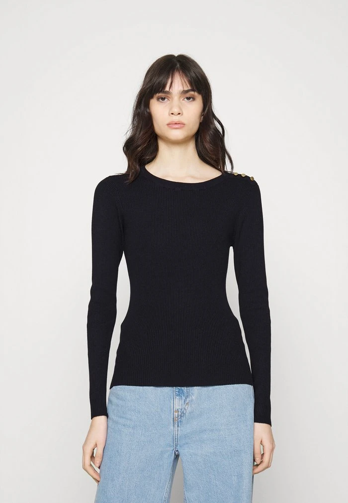 JDYPLUM O NECK BUTTON - Pullover - Black 3 JDYPLUM O NECK BUTTON - Pullover - Black