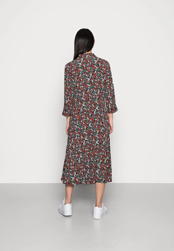 JDY MUNTE ABOVE CALF DRESS - Robe Chemise - Black Vibrant Multicolor 5 JDY MUNTE ABOVE CALF DRESS - Robe Chemise - Black Vibrant Multicolor – Image 3