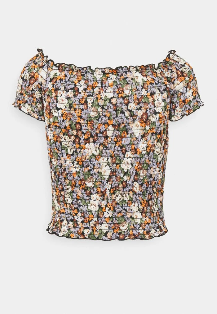 JDYBOA SMOCK - T-shirt Imprimé - Black/purple Flower 4 JDYBOA SMOCK - T-shirt Imprimé - Black/purple Flower – Image 2