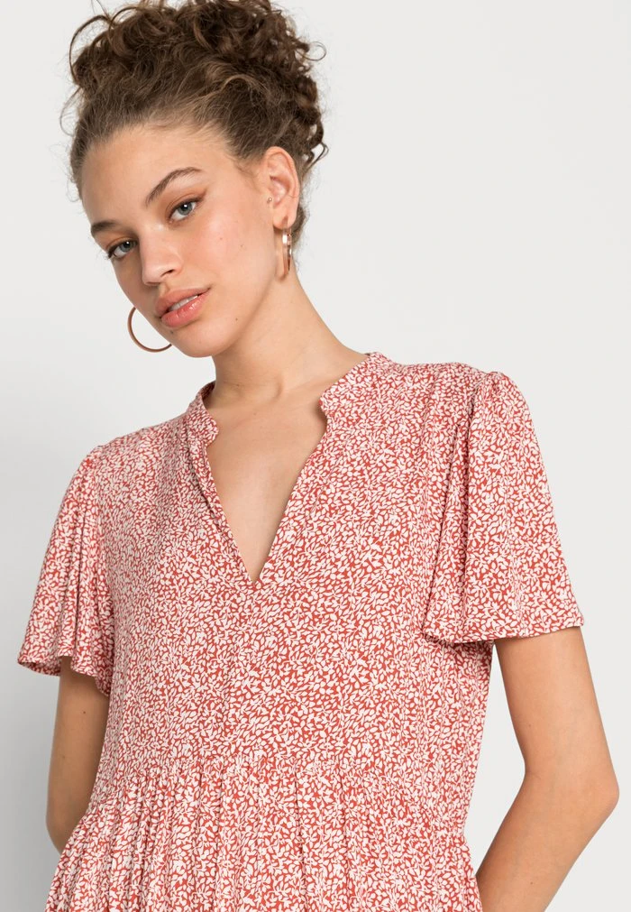 JDYSTARR LIFE V NECK DRESS - Robe De Jour - Etruscan Red/cloud Dancer 7 JDYSTARR LIFE V NECK DRESS - Robe De Jour - Etruscan Red/cloud Dancer – Image 5