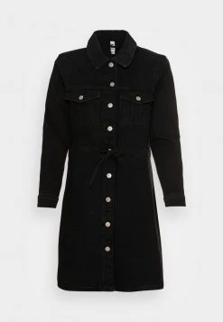 JDYSANNA LIFE WAIST DRESS - Robe En Jean - Black Denim -Promos JDY Boutique 640bff75403f4fe29bdb770ec9252b2d