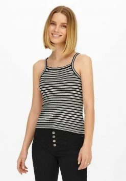 JDY GESTREIFTES - Débardeur - Black