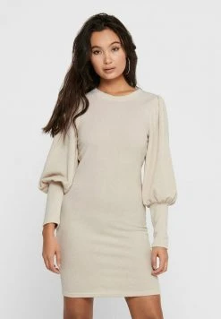 JDYEMMA PUFF SLEEVE DRESS - Robe Pull - Oatmeal