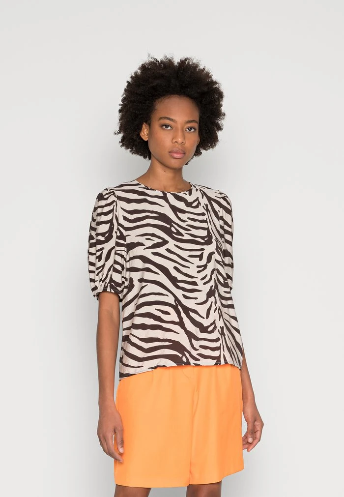 JDYCAMILLE LIFE - Blouse - White Sand Black Zebra 3 JDYCAMILLE LIFE - Blouse - White Sand Black Zebra
