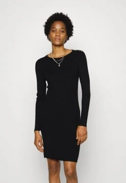 JDYPLUM ONECK BUTTON DRESS - Robe Pull - Black