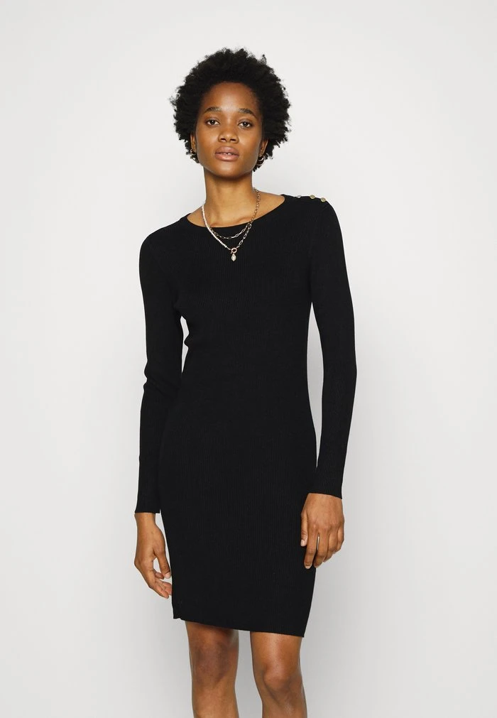 JDYPLUM ONECK BUTTON DRESS - Robe Pull - Black 3 JDYPLUM ONECK BUTTON DRESS - Robe Pull - Black