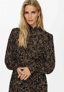 JDY LANGES GEMUSTERTES - Robe Chemise - Black -Promos JDY Boutique 8c33740af56b449c8d5d0ee83654543d