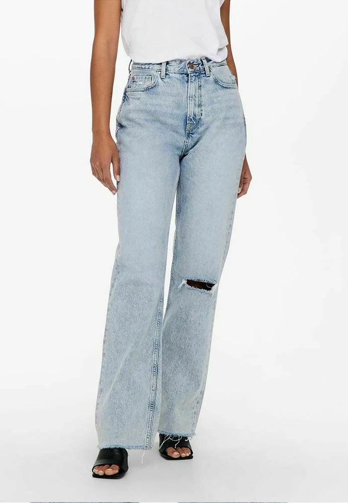 STRAIGHT FIT JDYDICHTE HW WIDE RAW - Jean Flare - Light Blue Denim 3 STRAIGHT FIT JDYDICHTE HW WIDE RAW - Jean Flare - Light Blue Denim