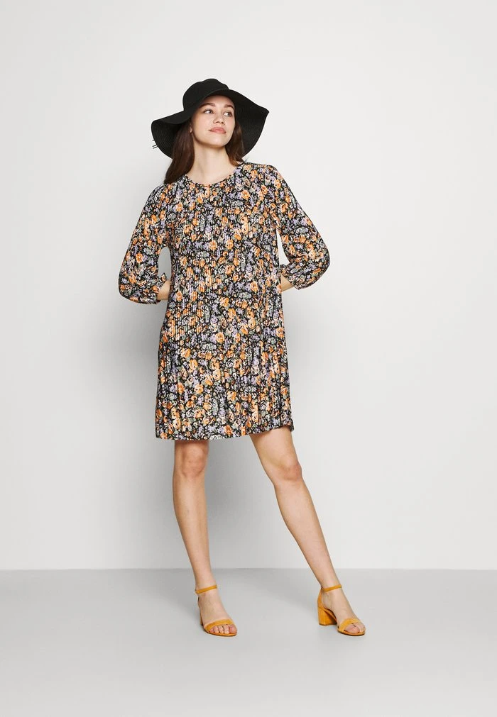 JDYBOA SHORT DRESS - Robe De Jour - Black/orange 4 JDYBOA SHORT DRESS - Robe De Jour - Black/orange – Image 2