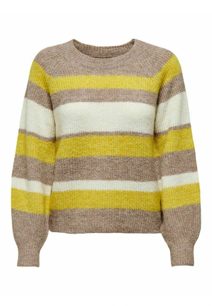 JDY GESTREIFTER - Pullover - Sand/white/yellow 3 JDY GESTREIFTER - Pullover - Sand/white/yellow