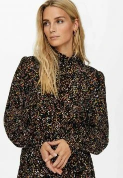 JDY LANGES GEMUSTERTES - Robe Chemise - Black -Promos JDY Boutique 9947ff6d19474b03b702b3b092f9e61a