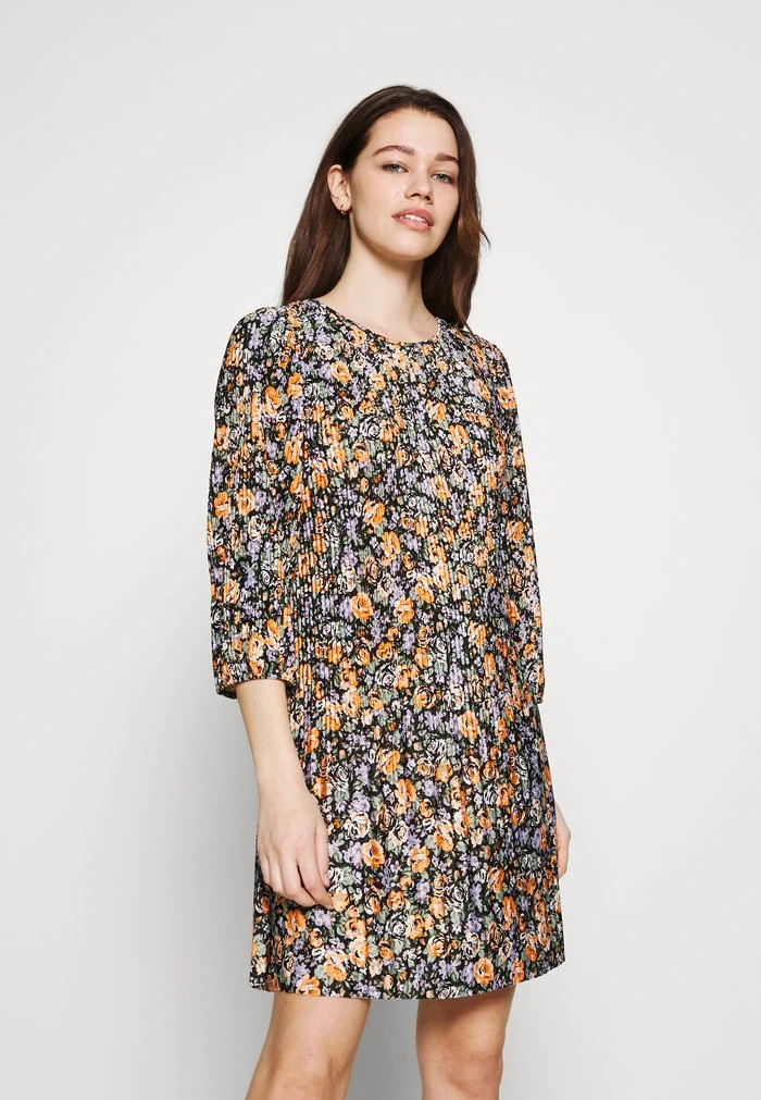 JDYBOA SHORT DRESS - Robe De Jour - Black/orange 3 JDYBOA SHORT DRESS - Robe De Jour - Black/orange