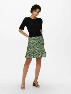 JDY KNIELÄNGE GESMOKT - Jupe Trapèze - Absinthe Green