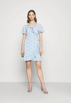 JDYMILO FLOWER WRAP DRESS - Robe De Jour - Allure/misty Blue