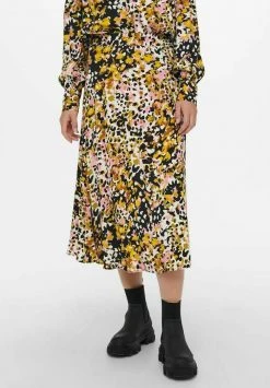 JDY GEMUSTERTER - Jupe Trapèze - Black 2