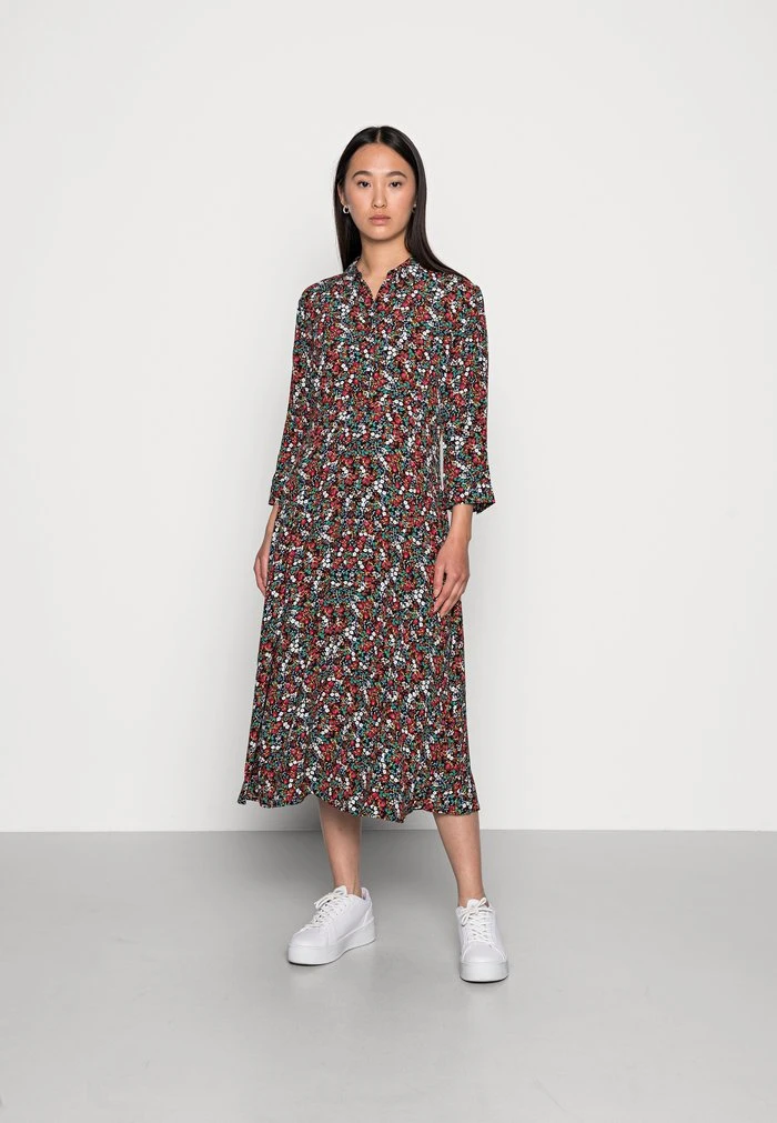 JDY MUNTE ABOVE CALF DRESS - Robe Chemise - Black Vibrant Multicolor 3 JDY MUNTE ABOVE CALF DRESS - Robe Chemise - Black Vibrant Multicolor