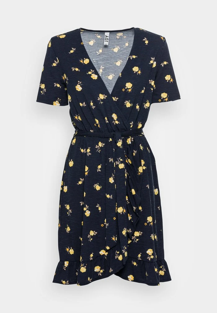 JDYSUE WRAP DRESS - Robe En Jersey - Night Sky/yellow Flower 6 JDYSUE WRAP DRESS - Robe En Jersey - Night Sky/yellow Flower – Image 4