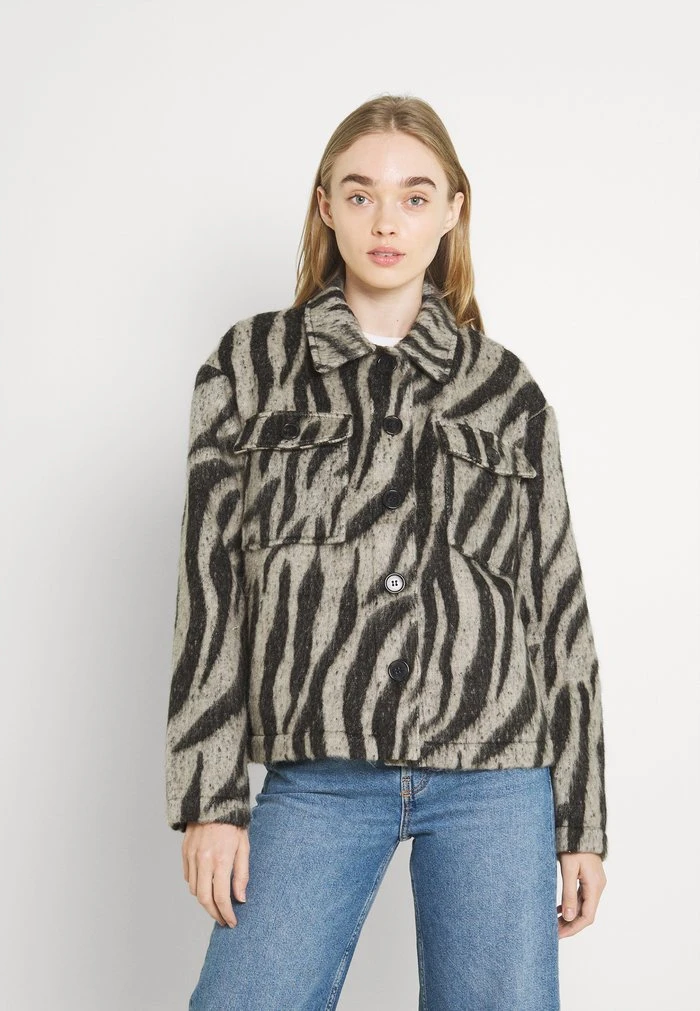 JDYLOLES ANIMAL SHIRT SHACKET - Veste Légère - Siple Taupe/black 3 JDYLOLES ANIMAL SHIRT SHACKET - Veste Légère - Siple Taupe/black