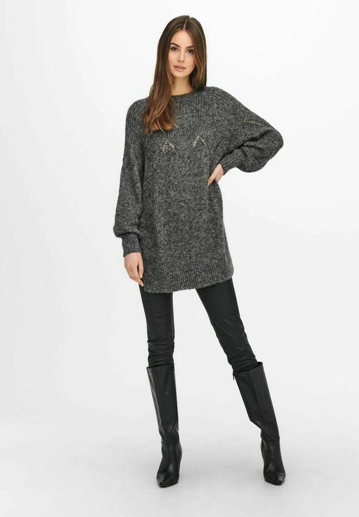 JDY LANGER SCHLITZDETAIL - Pullover - Dark Grey Melange 4 JDY LANGER SCHLITZDETAIL - Pullover - Dark Grey Melange – Image 2