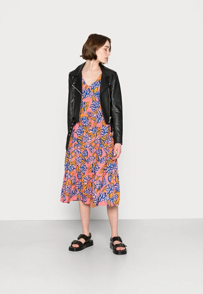 JDYSTARR LIFE FRILL MIDI DRESS - Robe De Jour - Peach Blossom Cadium Yellow 4 JDYSTARR LIFE FRILL MIDI DRESS - Robe De Jour - Peach Blossom Cadium Yellow – Image 2