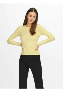 JDY OBERTEIL GESTREIFTES - Pullover - Yellow Cream