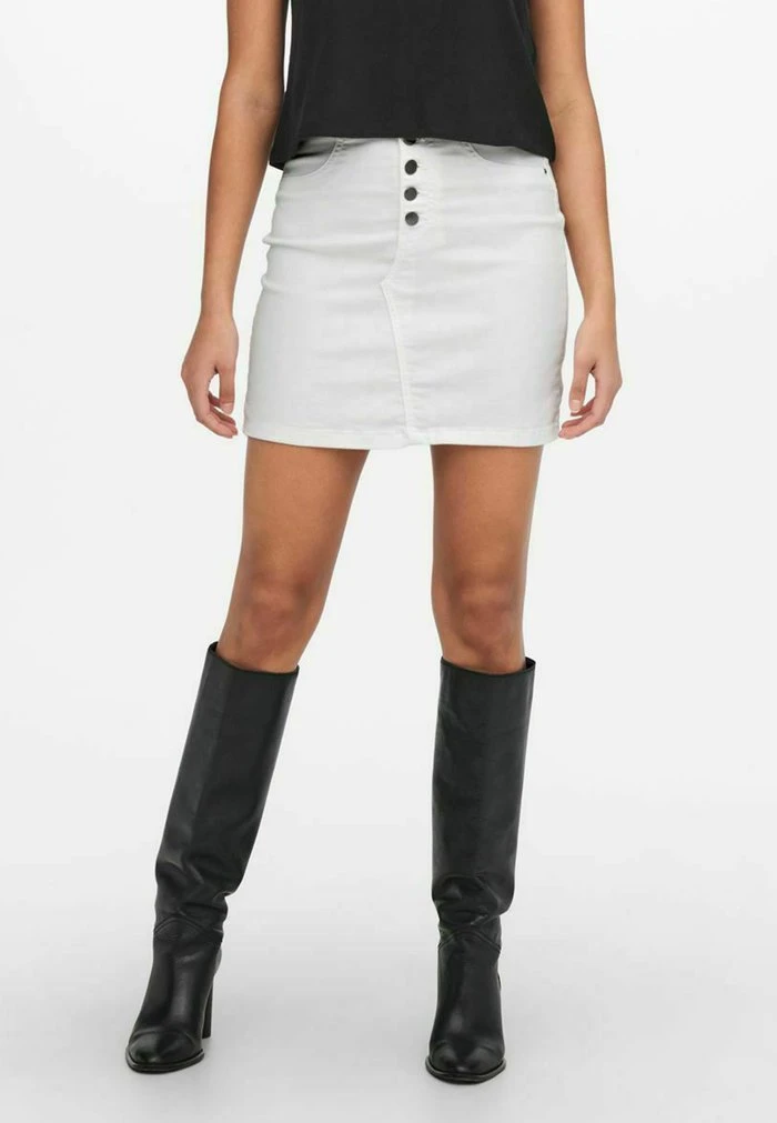 JDYLARA LIFE FLY BUTTON SHORT SKIRT - Minijupe - White 3 JDYLARA LIFE FLY BUTTON SHORT SKIRT - Minijupe - White