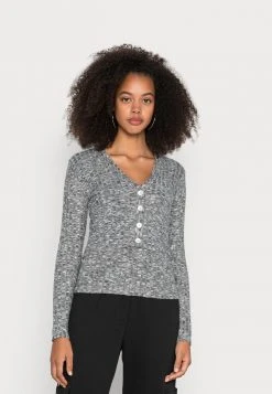 JDYMELISA SHORT CARDIGAN 2 In 1 - Débardeur - Dark Grey Melange