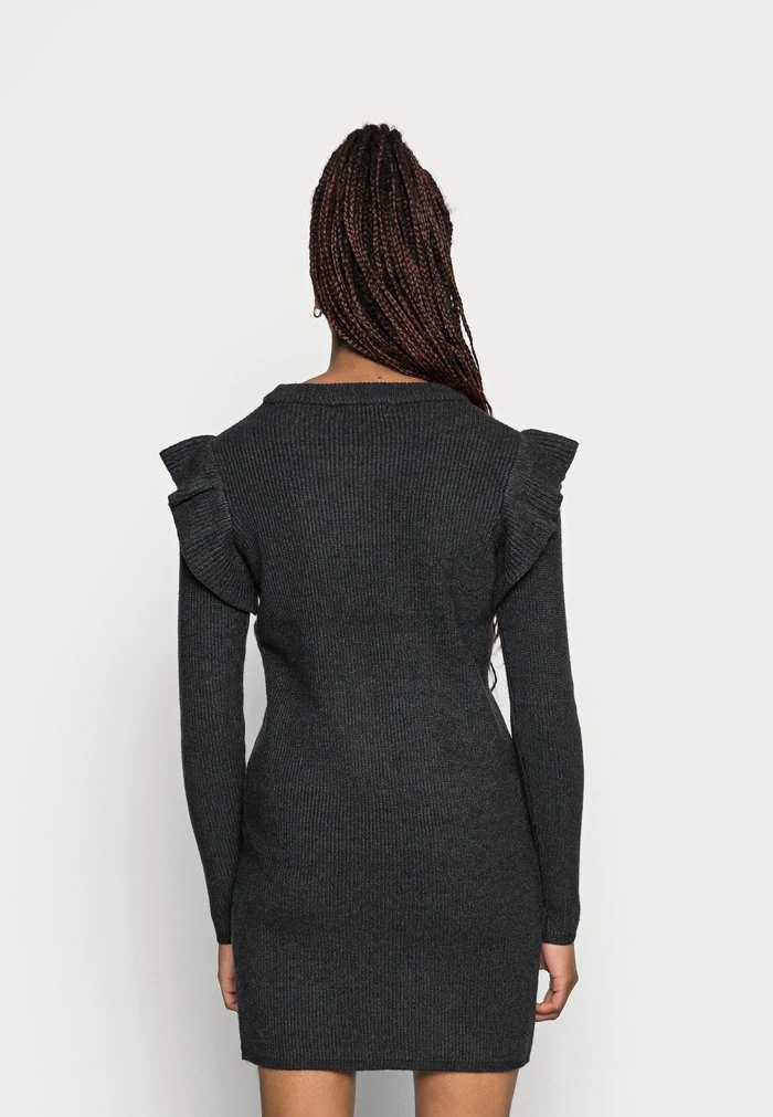 JDY WILLA FRILL DRESS - Robe Pull - Dark Grey Melange 5 JDY WILLA FRILL DRESS - Robe Pull - Dark Grey Melange – Image 3