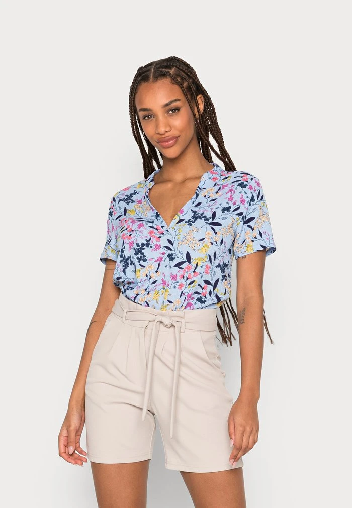 JDYLOTUS V NECK TOP - T-shirt Basique - Brunnera Blue 3 JDYLOTUS V NECK TOP - T-shirt Basique - Brunnera Blue