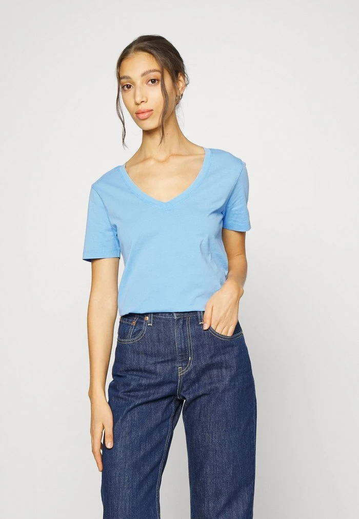 JDYFAROCK LIFE V NECK - T-shirt Basique - Della Robbia Blue 3 JDYFAROCK LIFE V NECK - T-shirt Basique - Della Robbia Blue