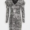 JDYMISSY PUFF SLEEVE DRESS - Robe Fourreau - Black/silver -Promos JDY Boutique f232b7817fa64d809e5f9fbad4e1ec32