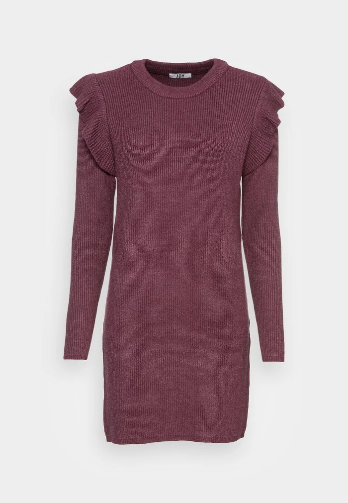 JDY WILLA FRILL DRESS - Robe Pull - Winetasting Detail Melange 6 JDY WILLA FRILL DRESS - Robe Pull - Winetasting Detail Melange – Image 4