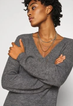 JDYELANORA V NECK DRESS - Robe Pull - Dark Grey Melange -Promos JDY Boutique f8ff8880fd8d45b884065f8766bcb49e