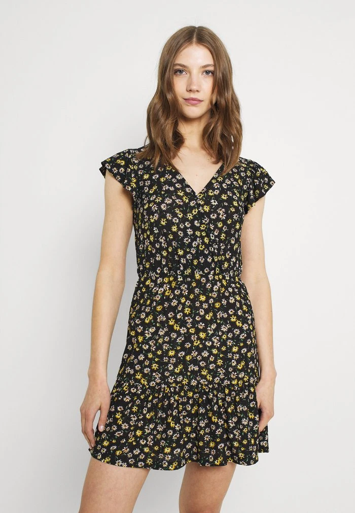 JDYGITTE SVAN CAPSLEEVE DRESS - Robe De Jour - Black /yellow 3 JDYGITTE SVAN CAPSLEEVE DRESS - Robe De Jour - Black /yellow